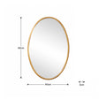Gold Oval Metal Framed Wall Mirror - 60cm x 40cm