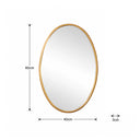 Gold Oval Metal Framed Wall Mirror - 60cm x 40cm