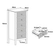 Tall 5 Drawer Bedside Table - Hales Pale Wood Range
