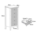 Tall 5 Drawer Bedside Table - Hales Pale Wood Range