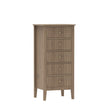 Tall 5 Drawer Bedside Table - Hales Pale Wood Range