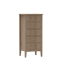 Tall 5 Drawer Bedside Table - Hales Pale Wood Range