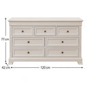 Large Taupe-Grey 7 Drawer Chest of Drawers & Pair of Wide Bedside Tables - Daventry Taupe-Grey Range