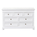 Large White 7 Drawer Chest of Drawers & Pair of Wide Bedside Tables - Daventry White Range