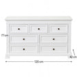 Large White 7 Drawer Chest of Drawers & Pair of Wide Bedside Tables - Daventry White Range