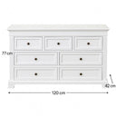 Large White 7 Drawer Chest of Drawers & Pair of Wide Bedside Tables - Daventry White Range