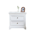 Large White 7 Drawer Chest of Drawers & Pair of Wide Bedside Tables - Daventry White Range