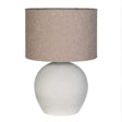 White & Cream Stone Table Lamp with Shade