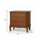 Pair of Dark Wood 3 Drawer Extra Wide Bedside Tables - Ashwell Range
