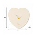 Wooden Ivory & Gold Detailed Heart Shaped Wall Clock - 40cm x 40cm