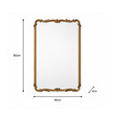 Antique Gold Ornate Framed Wall Decorative Mirror - 90cm x 60cm