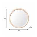 White Washed Wooden Round Wall Mirror - 50cm x 50cm