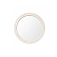 Round Distressed White Washed Wooden Bobbin Detailed Wall Mirror - 50cm x 50cm