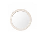 Round Distressed White Washed Wooden Bobbin Detailed Wall Mirror - 50cm x 50cm