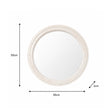 Round Distressed White Washed Wooden Bobbin Detailed Wall Mirror - 50cm x 50cm