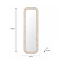 Light Wooden Arched Tall Wall & Leaner Mirror - 142cm x 47cm