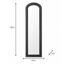 Full Length Black Leaner & Wall Mirror - 47cm x 142cm