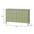 Sage Green 6 Drawer Chest Of Drawers - Padstowe Sage Green Range
