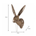 Large Wall Mounted Brass Metal Hare With Monocle