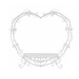 Extra Large Rustic White Metal Love Heart Bench