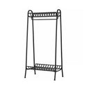 Freestanding Rectangular Black Metal Coat Rail
