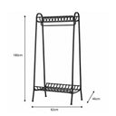 Freestanding Rectangular Black Metal Coat Rail