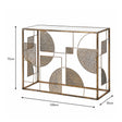 Large Metal Geometric Mirrored Topped Console Table