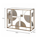 Large Metal Geometric Mirrored Topped Console Table
