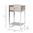 Fir Wood & Stainless Steel One Drawer Bedside Table