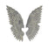 Pair of Large Grey Feather Effect Angel Wings - 48cm x 110cm