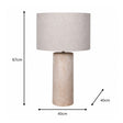 Large Cream Calico Table Lamp with Linen Shade