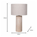 Large Cream Calico Table Lamp with Linen Shade