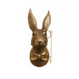 Antique Gold Metal Rabbit Head With Monocle