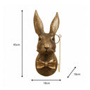 Antique Gold Metal Rabbit Head With Monocle