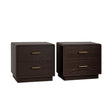 Pair of Dark Wood 2 Drawer Bedside Tables - Kingsley Range