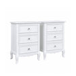 Pair of White 3 Drawer Bedside Tables - Victoria Range