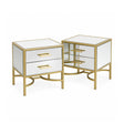 Pair of Gold Mirrored Bedside / Occasional Tables - Venus Range