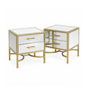Pair of Gold Mirrored Bedside / Occasional Tables - Venus Range