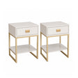 Pair of One Drawer Bedside Tables - Elle Stone Range
