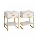 Pair of One Drawer Bedside Tables - Elle Stone Range