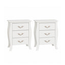 Pair of 3 Drawer Bedside Tables - Elizabeth Ivory Range