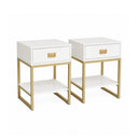 Pair of One Drawer Bedside Tables - Elle White Range