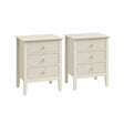 Pair of 3 Drawer Bedside Tables - Hales Taupe Range