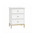 White Three Drawer Bedside Table - Aisby White Range