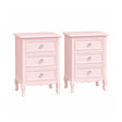 Pair of Pink 3 Drawer Bedside Tables - Sophia Pink Range