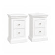 Pair of White 2 Drawer Bedside Tables - Slimline Haxey White Range