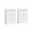 Pair of Scalloped 3 Drawer Bedside Tables - Staunton White Range