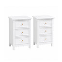 Pair of Scalloped 3 Drawer Bedside Tables - Staunton White Range