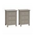 Pair of Scalloped 3 Drawer Bedside Tables - Staunton Taupe Range