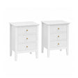 Pair of 3 Drawer Bedside Tables - Hales White Range